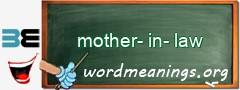 WordMeaning blackboard for mother-in-law